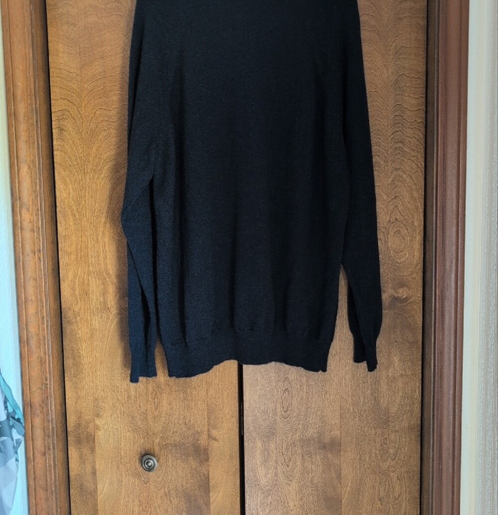 Men's NAVY XXL Half-Zip Knit Sweater by Brookmoore CASHMERE - Picture 6 of 6